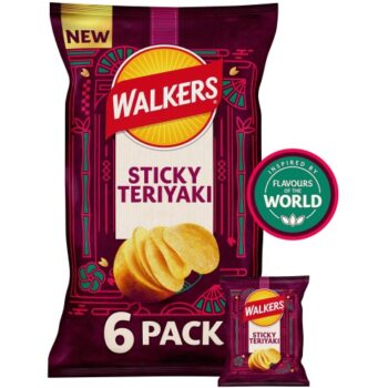 Walkers Sticky Teriyaki Flavour Sharing Crisps Multipack (6 x 25g)