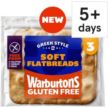 Warburtons Gluten Free Greek Style 3 soft Flatbreads