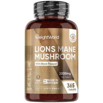 WeightWorld Lions Mane Mushroom Extract 365 Tablets (2000mg)