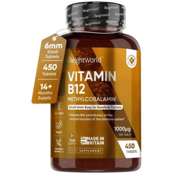 WeightWorld Vitamin B12 (Methylcobalamin) 1000mcg 450 Tablets