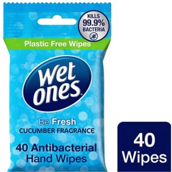 Wet Ones Antibacterial Hand Wipes Biodegradable & Plastic-Free Be Fresh 40 (40)