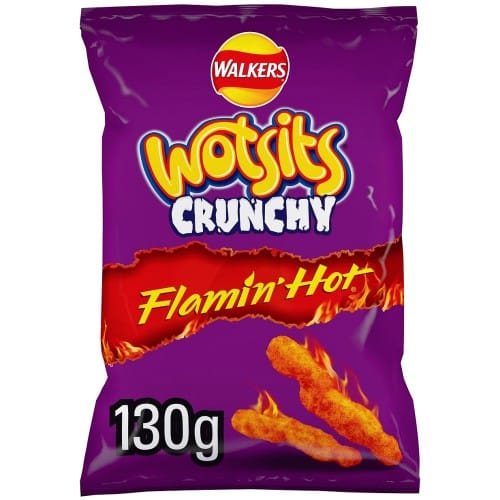 Wotsits Crunchy Extra Flamin' Hot Sharing Bag Crisps (130g)
