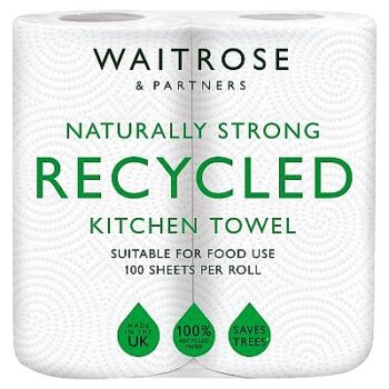 WR Recycled White Kitchen Roll 2x100 sheets 2x100 sheets