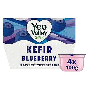 Yeo Valley Organic Kefir Blueberry (4 x 100g)