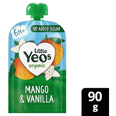 Yeo Valley Organic Little Yeos Mango & Vanilla Kids Yogurt Pouch (90g)