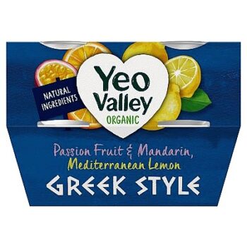 Yeo Valley Passionfruit and Mandarin Mediterranean Lemon (4 x 110g)